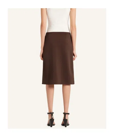 Courrèges Interlock A-line Track Midi Skirt In Brown