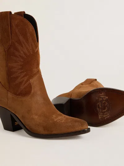 Golden Goose Star Wish Suede Leather Boots In Brown