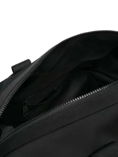 Moncler Water-repellent Tech Duffle Bag With Leather Trim In Black