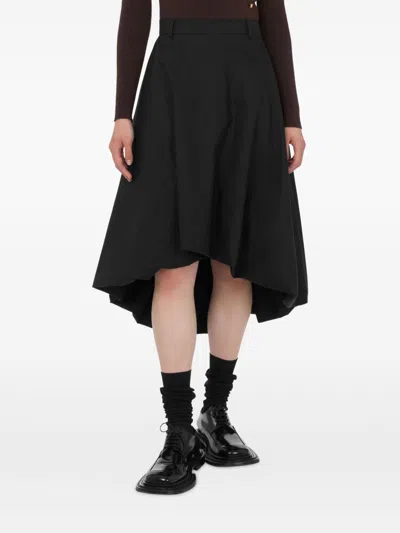 Moschino Cotton Poplin Skirt In Black