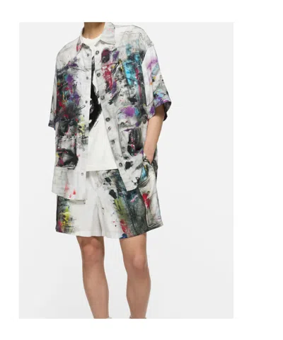 Acne Studios Setar Ss Viscose Printed Painter Decorat In White