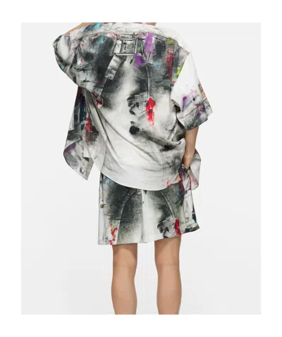 Acne Studios Setar Ss Viscose Printed Painter Decorat In White