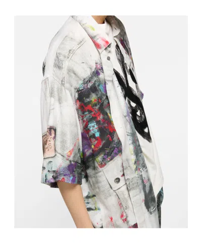 Acne Studios Setar Ss Viscose Printed Painter Decorat In White