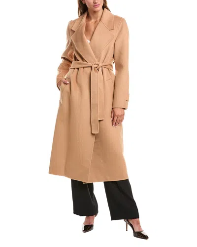 Reiss Nrd Emile Wool-blend Long Belted Blindseam Coat In Neutral