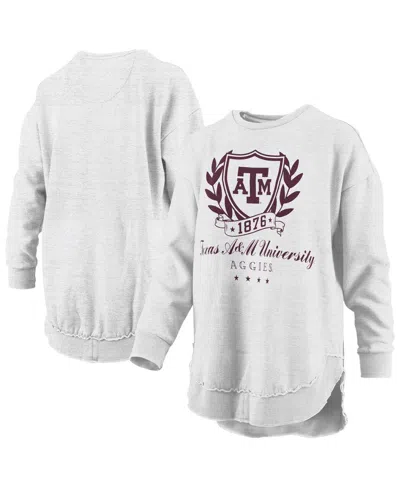 Pressbox Women's Heather Gray Texas A&m Aggies Field Day Melange Poncho Pullover Sweatshirt In Gray