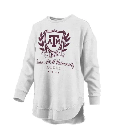 Pressbox Women's Heather Gray Texas A&m Aggies Field Day Melange Poncho Pullover Sweatshirt In Gray