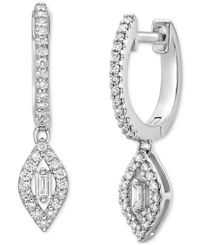 Macy's Diamond Dangle Earrings (1/4 Ct. T.w.) In 10k White Gold In Silver