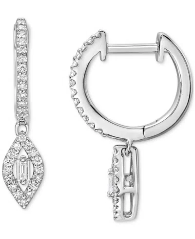 Macy's Diamond Dangle Earrings (1/4 Ct. T.w.) In 10k White Gold In Silver
