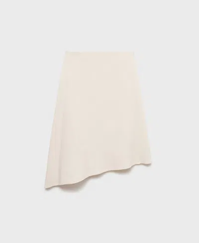 Mango Women's Asymmetrical Cotton Midi Skirt In White