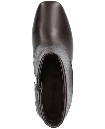 Easy Street Women's Sutton Square Toe Ankle Boots In Brown