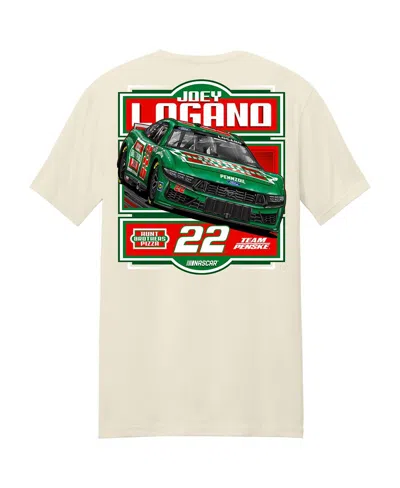 Team Penske Men's Natural Joey Logano Hunt Brothers Pizza Car T-shirt In White