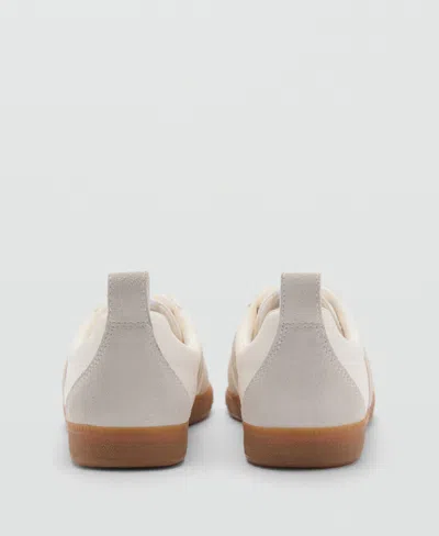 Mango Contrast Panel Sneakers White In Multi