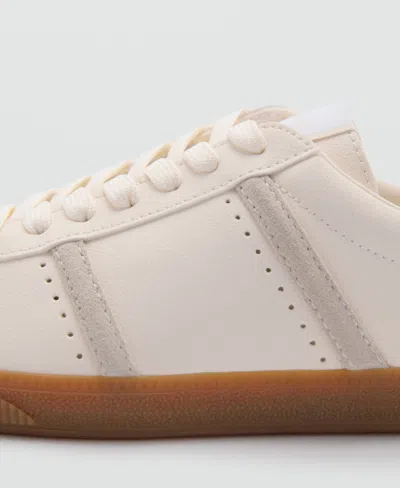 Mango Contrast Panel Sneakers White In Multi