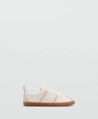 Mango Contrast Panel Sneakers White In Multi