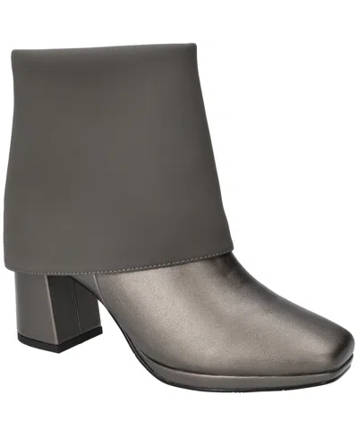 Easy Street Sutton Foldover Cuff Platform Bootie In Silver
