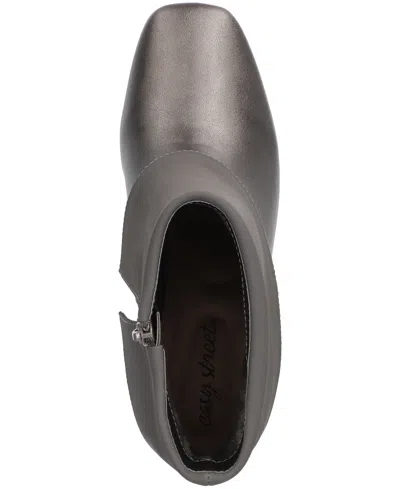 Easy Street Sutton Foldover Cuff Platform Bootie In Silver