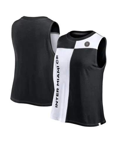 Fanatics Women's Black Inter Miami Cf Script Color Block Tank Top In Black