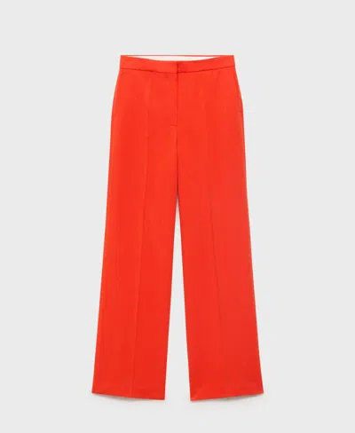 Mango Women's Straight Mid-rise Suit Pants In Red