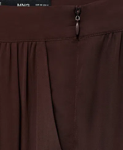 Mango Balloon Trousers With Bows Chocolate In Brown