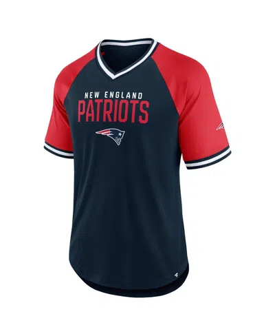 Fanatics Men's Navy/red New England Patriots Hashmark Raglanâ T-shirt In Multi