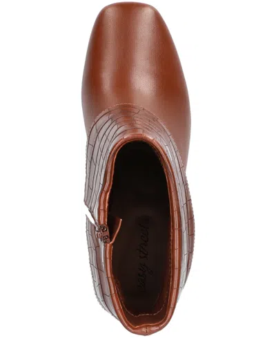 Easy Street Women's Sutton Square Toe Ankle Boots In Brown