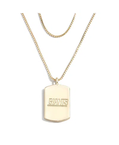 Wear By Erin Andrews X Bauble Bar New York Giants Gold Dog Tag Necklace In Gold