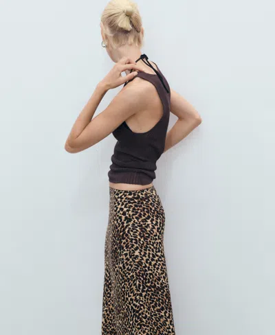 Mango Midaxi Skirt In Brown