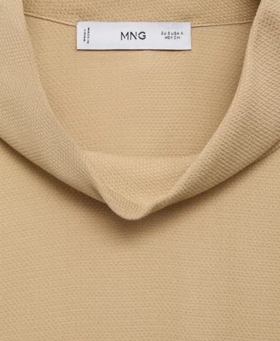 Mango Oversized Flowing Blouse Beige In Brown