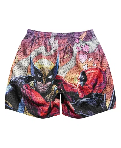 Chalk Line Men's Deadpool Wolverine Besties Retro Shorts In Red