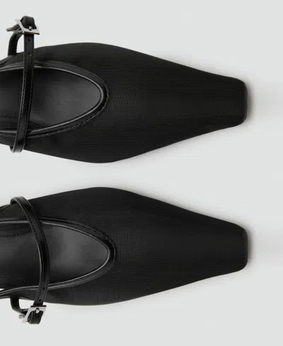 Mango Women's Heeled Mesh Shoes In Black