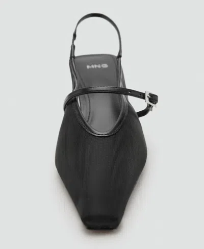 Mango Women's Heeled Mesh Shoes In Black