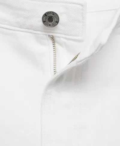 Mango Women's Frayed Hem And Pleats Denim Shorts In White