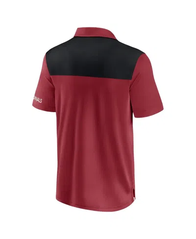 Fanatics Men's Cardinal/black Arizona Cardinals Color Block Polo Shirt In Red