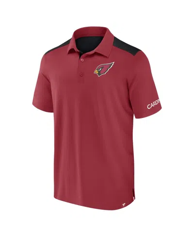 Fanatics Men's Cardinal/black Arizona Cardinals Color Block Polo Shirt In Red
