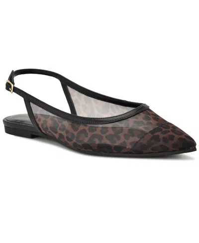 Nine West Women's Brin Slingback Flats In Animal Print