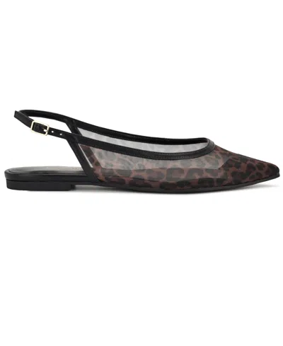 Nine West Women's Brin Slingback Flats In Animal Print
