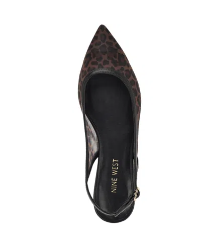 Nine West Women's Brin Slingback Flats In Animal Print