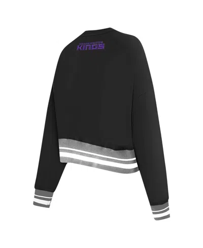 Pro Standard Black Sacramento Kings Area Code Cropped Pullover Sweatshirt In Black