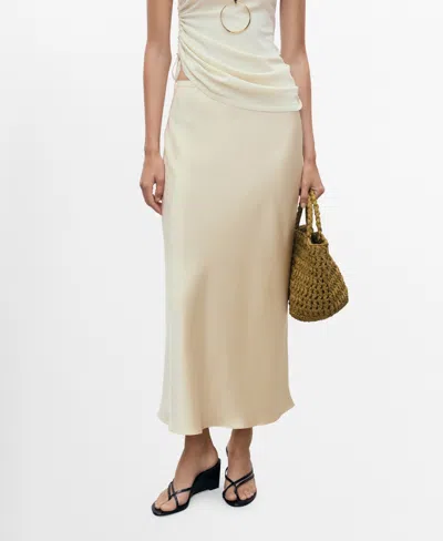 Mango Women's Midi Satin Skirt In Yellow