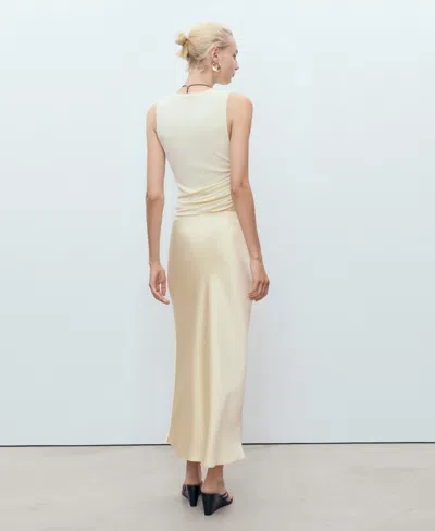 Mango Women's Midi Satin Skirt In Yellow