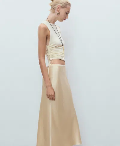 Mango Women's Midi Satin Skirt In Yellow