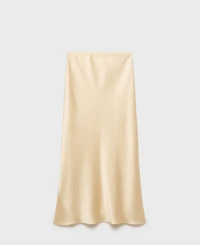 Mango Women's Midi Satin Skirt In Yellow