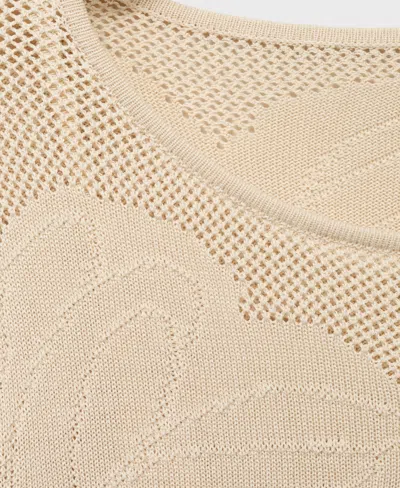 Mango Floral Crochet Dress Beige In Neutral