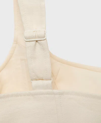 Mango Drape Linen Minidress In Gray