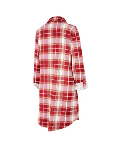 Concepts Sport Women's Burgundy Washington Commanders Ashford Plaid Knit Nightshirt In Multi