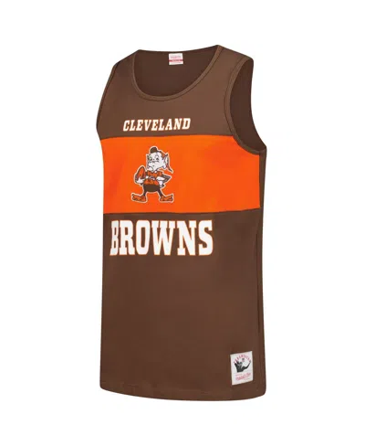 Mitchell & Ness Men's Brown Cleveland Browns Retro Color Block Tank Top In Brown