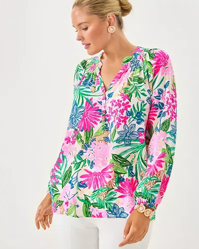 Lilly Pulitzer Elsa Silk Top In Pink