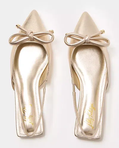 Lilly Pulitzer Brit Leather Bow Slingback Shoe In Gold