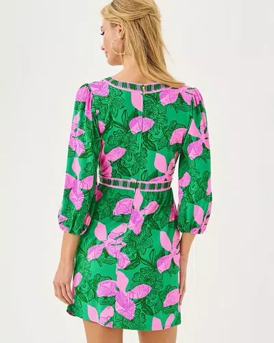 Lilly Pulitzer Wexlee Skirted Romper In Kitts Green Sunset Engineered In Green