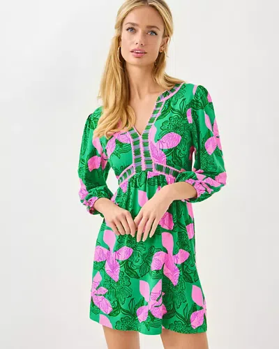 Lilly Pulitzer Wexlee Skirted Romper In Kitts Green Sunset Engineered In Green